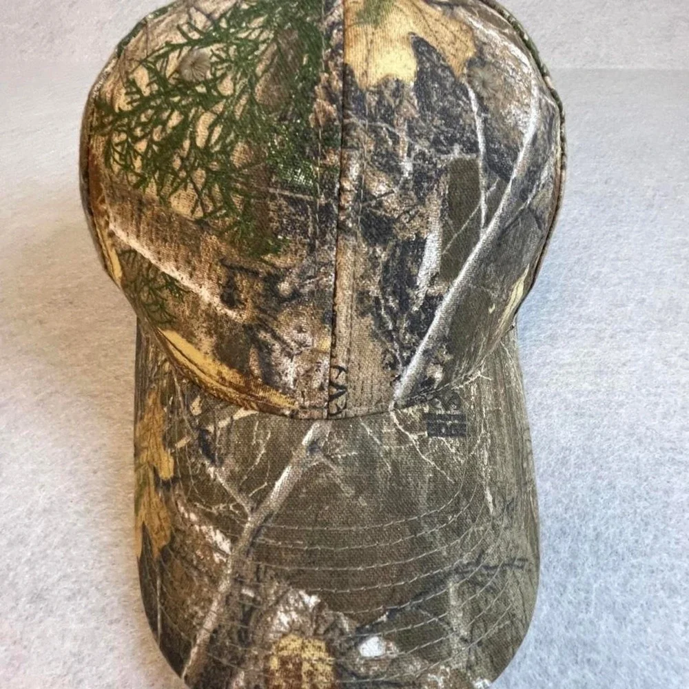 ort Authority camo baseball cap with adjustable strap. Cotton & polyester blend.